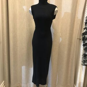 D&G Vintage High Neck Backless Black Dress